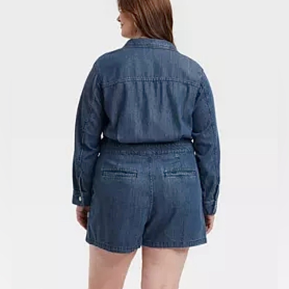 Universal Thread Denim Long Sleeve Romper - Picture 3 of 10